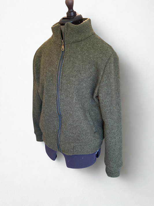 Jacket wool boiled wool with zipper