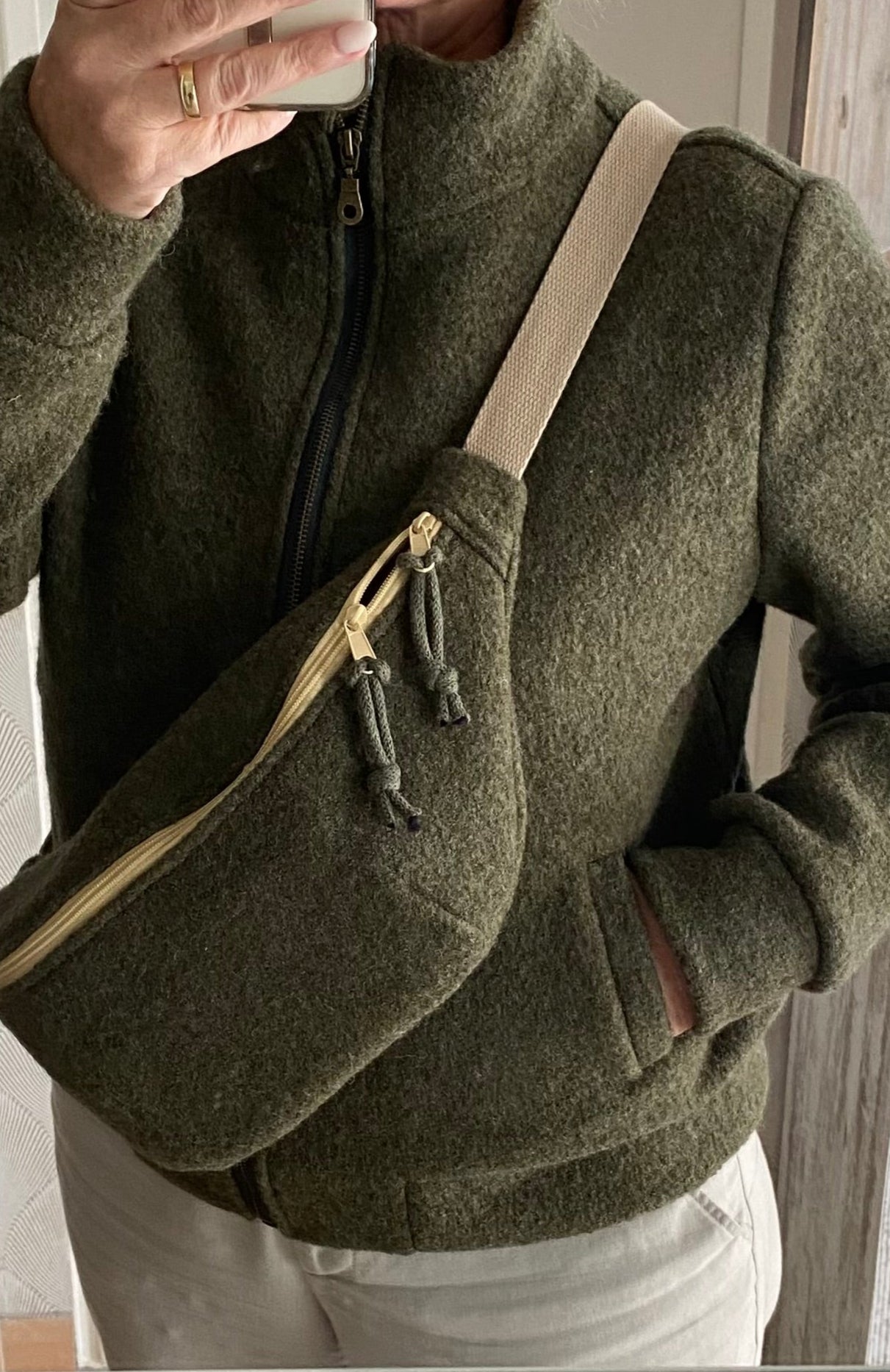 Jacket wool boiled wool with zipper