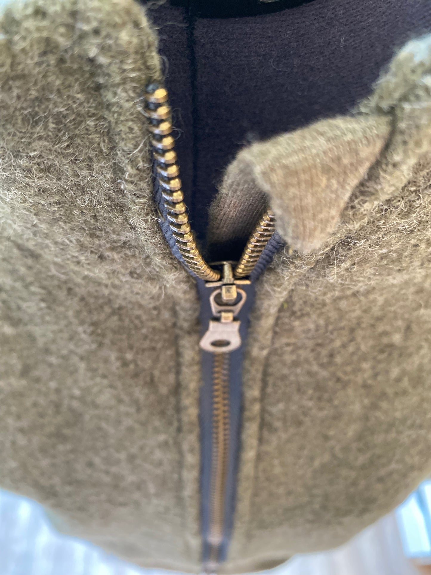 Jacket wool boiled wool with zipper
