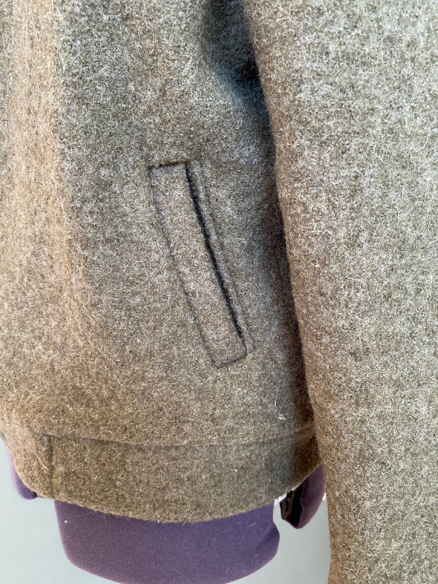 Jacket wool boiled wool with zipper