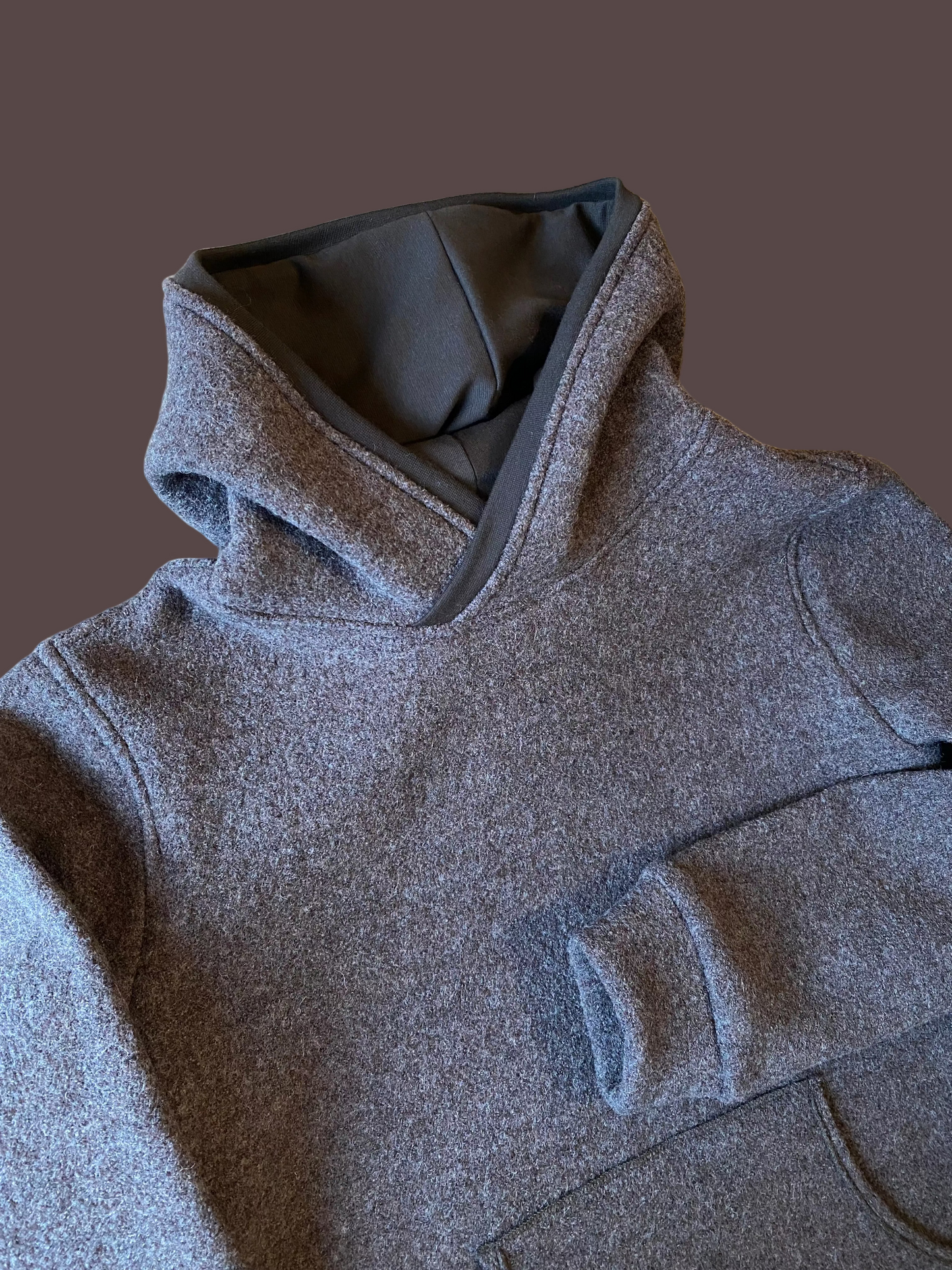 Herren Wollwalk Hoodie mit Bauchtasche