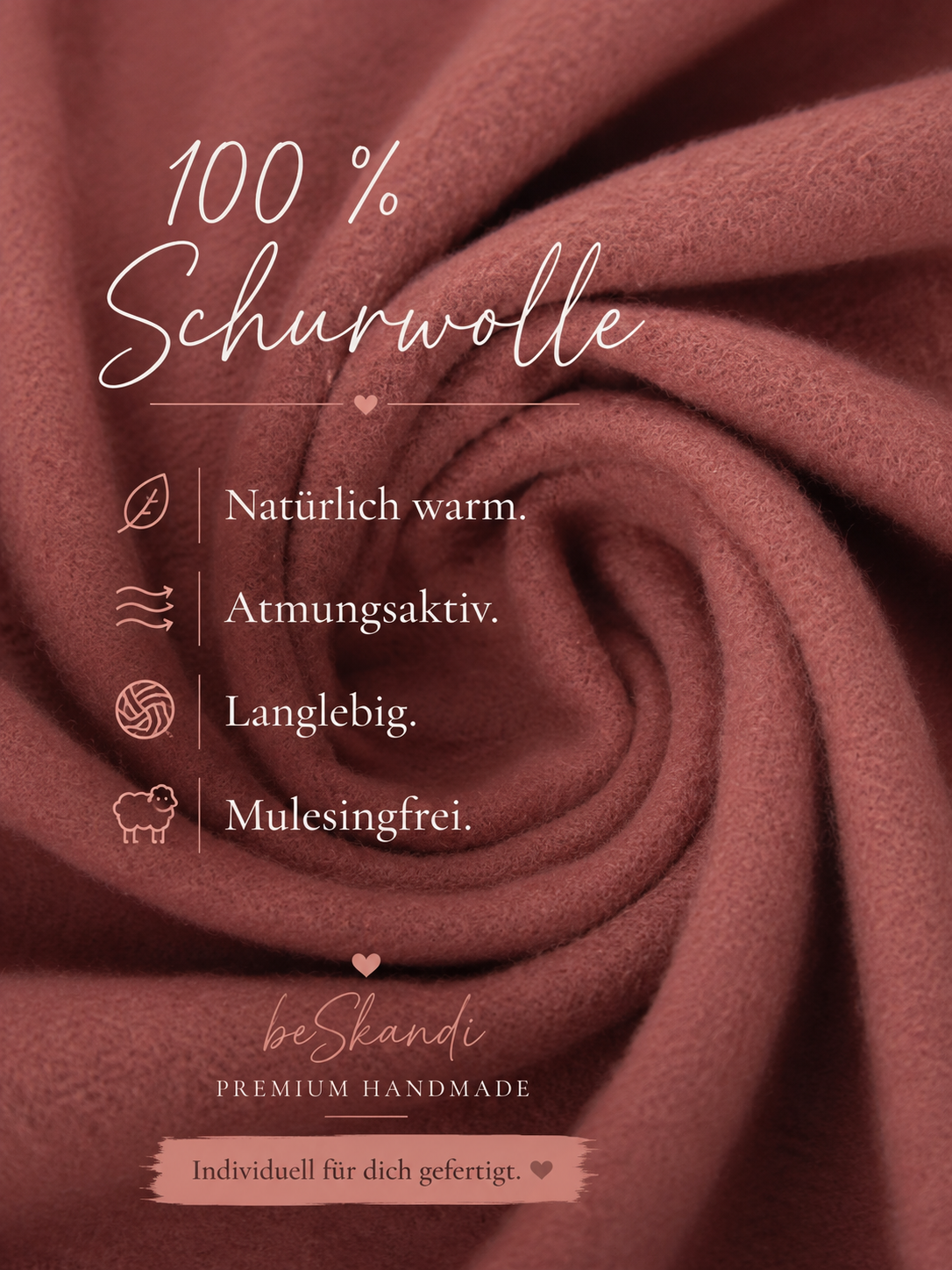Hoodie aus Wollwalk 100% Schurwolle