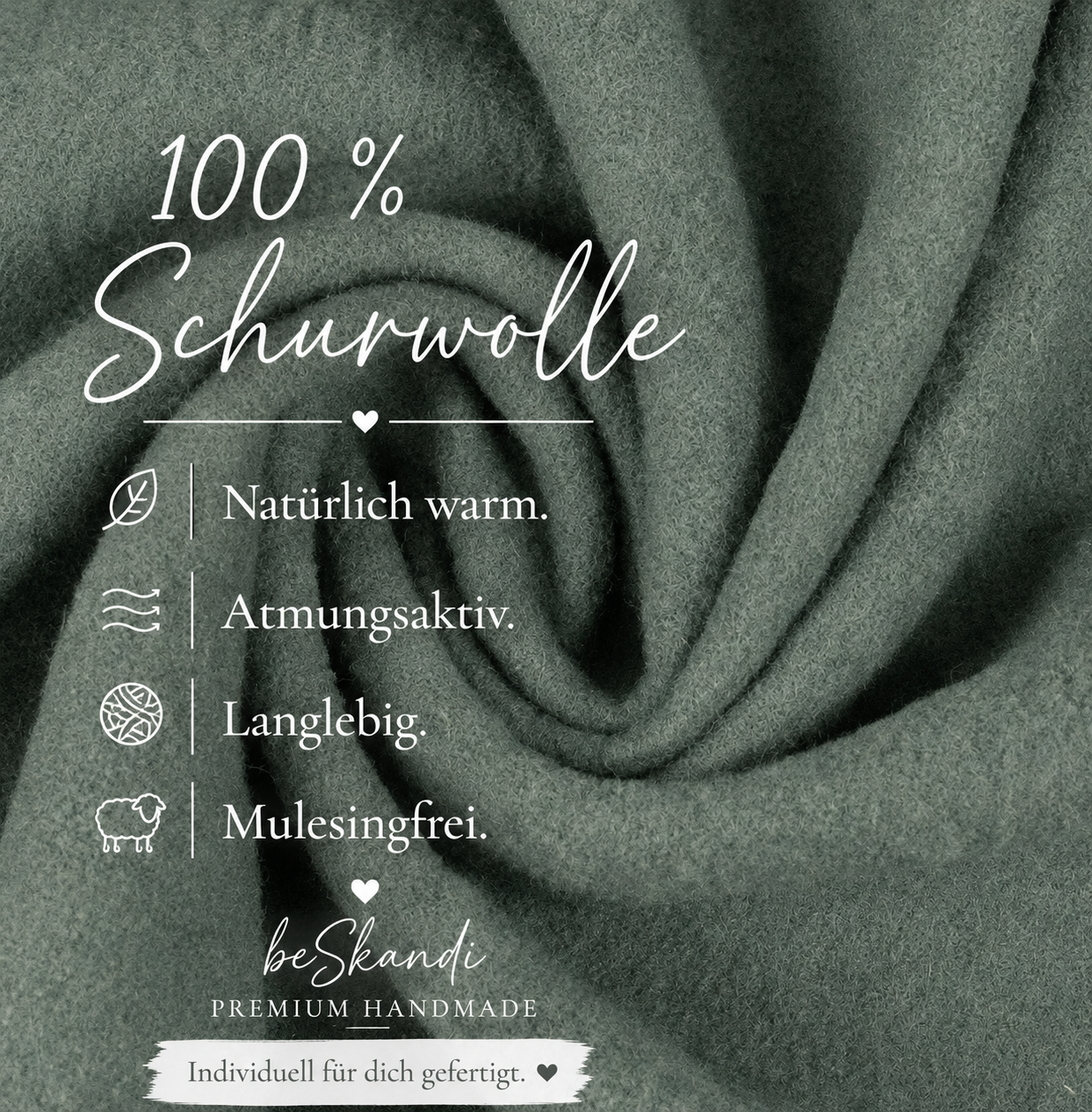 Hoodie aus Wollwalk 100% Schurwolle